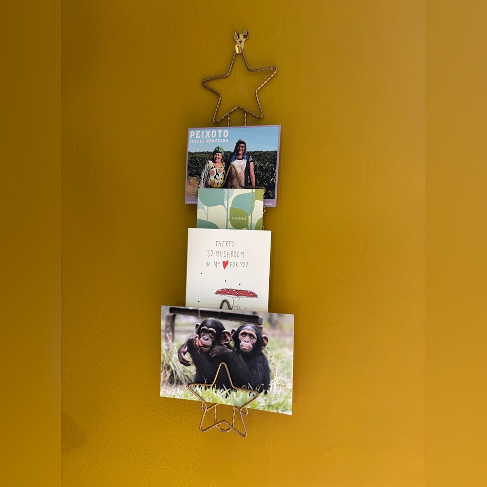 Vtg Christmas card wall display star shaped